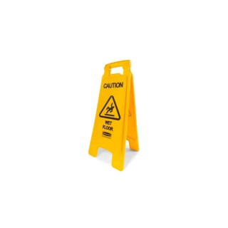 Rubbermaid Commercial Products Floor Sign with Graphics Hazard Warning Sign CAUTION - WET FLOOR FG611277YEL