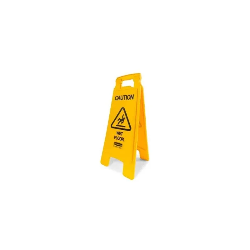Rubbermaid Commercial Products Floor Sign with Graphics Hazard Warning Sign CAUTION - WET FLOOR FG611277YEL