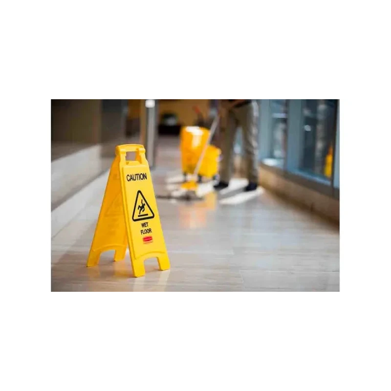 Rubbermaid Commercial Products Floor Sign with Graphics Hazard Warning Sign CAUTION - WET FLOOR FG611277YEL
