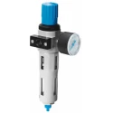 Festo Filter Regulator, 1/4 in G Port Size, Manual Drain, 16 Bar Max Operating Pressure, Polycarbonate Bowl LFR-1/4-D-7-MINI