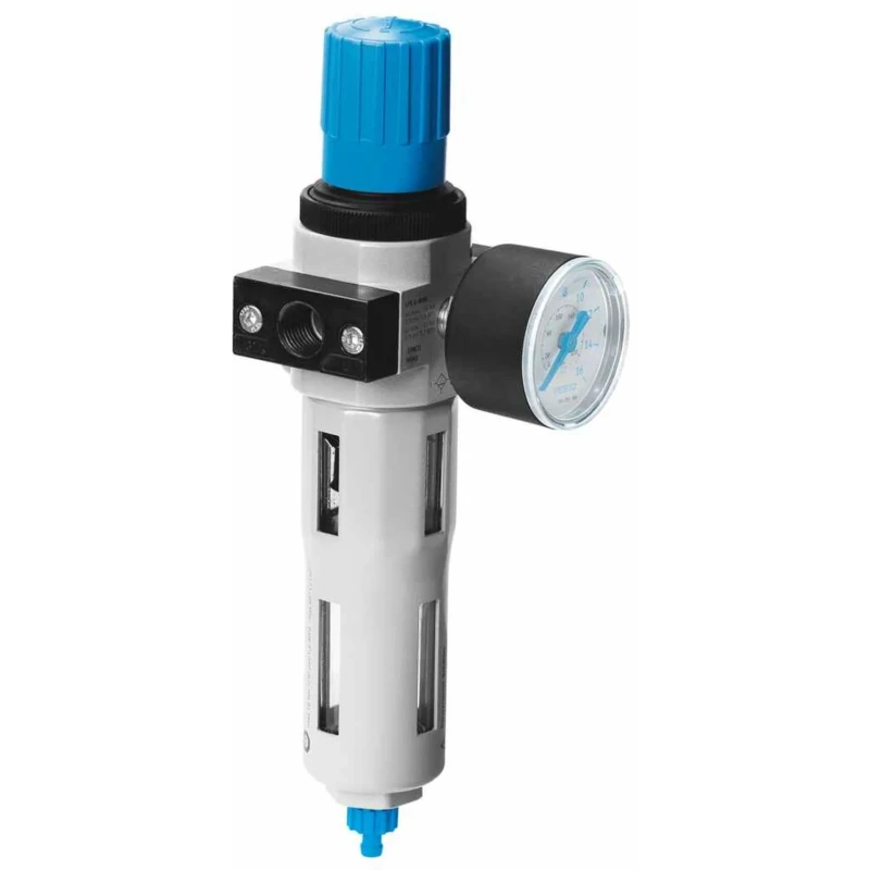 Festo Filter Regulator, 1/4 in G Port Size, Manual Drain, 16 Bar Max Operating Pressure, Polycarbonate Bowl LFR-1/4-D-7-MINI