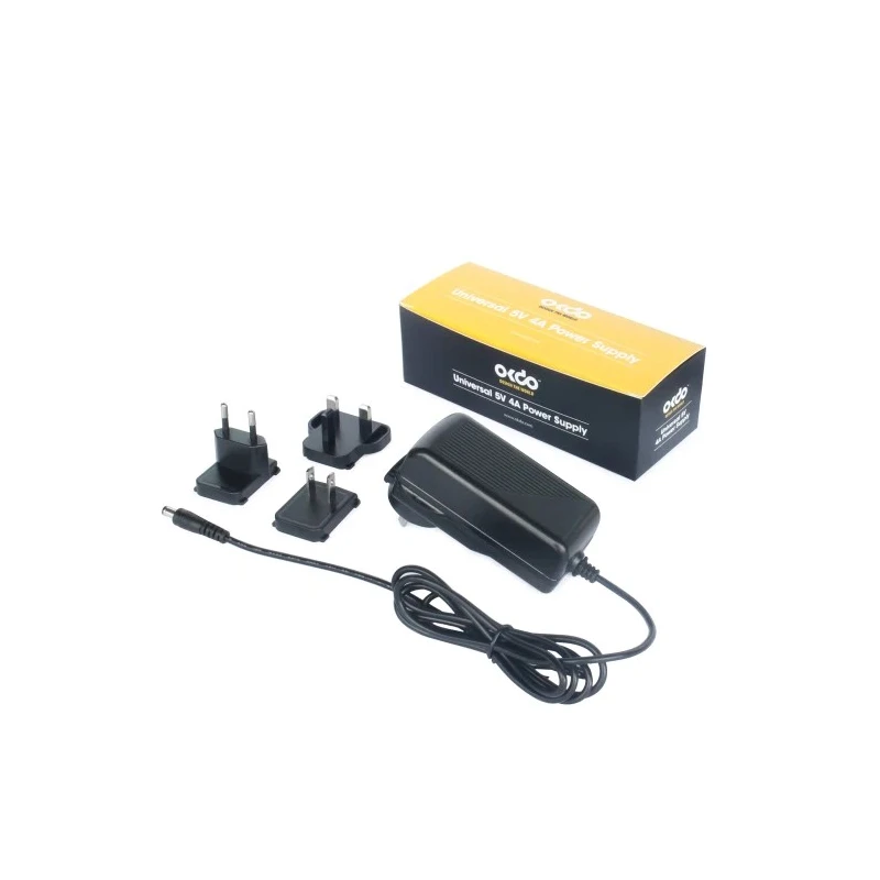 Okdo Interchangeable 5 Output Barrel AC/DC Adapter 20W 5V DC Output, 4A FJ-528H