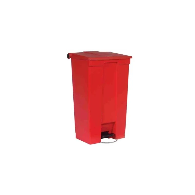 Rubbermaid Commercial Products Legacy Step-On Red Pedal Plastic Waste Bin 87L FG614600RED