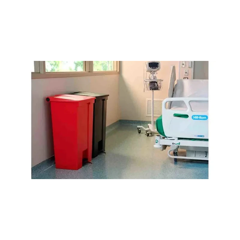 Rubbermaid Commercial Products Legacy Step-On Red Pedal Plastic Waste Bin 87L FG614600RED