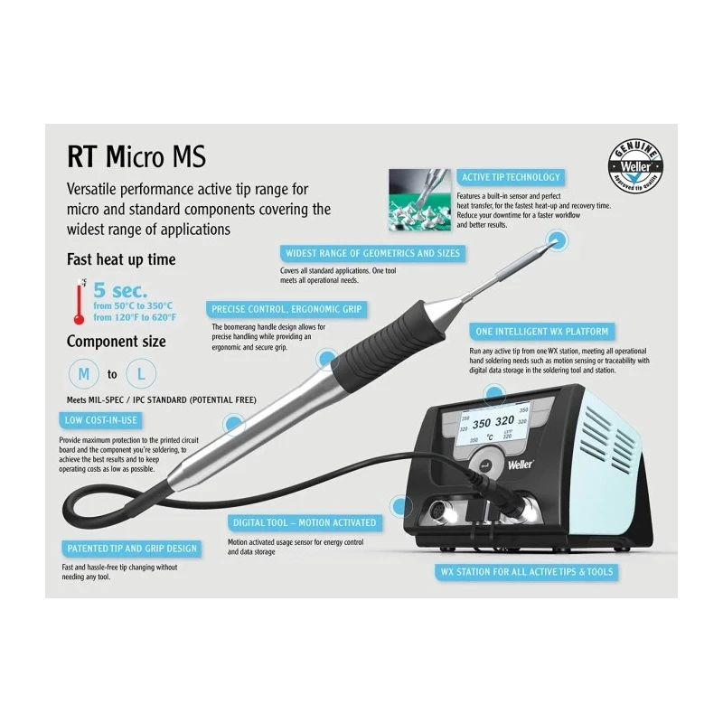 Weller Electric Micro Soldering Iron Set 12V 40W for WX Station T0052923499