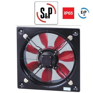 Soler&Palau HCFB Square Wall Mount Axial Helix Fan 230V AC 128W 2220 m³/h 55 dB Duct Size 315 mm 010241 - HCFB/4-315/H