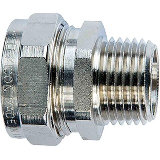 Flexicon Nickel Plated Brass Conduit Fitting 20 mm Nominal Size M20 Thread IP68 Rated FSS20-M20-C