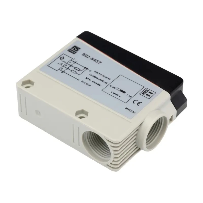 RS PRO Polarised Retro Reflection Photoelectric Sensor Block Sensor 12 m Detection Range NPN NO/NC IP67 IP67