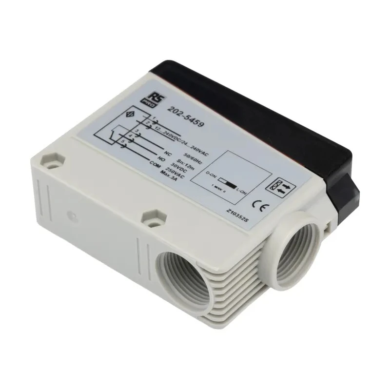 RS PRO Polarised Retro Reflection Photoelectric Sensor, Block Style, 12 m Detection Range, Relay Output, IP67, Model 202-5459