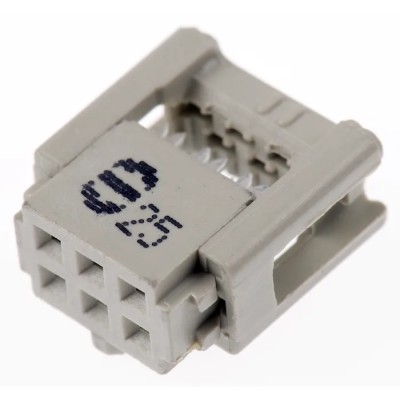 HARTING 6-Way 2-Row Female IDC Connector for Cable 320V AC 1A Shrouded Right Angle SEK 18 Series 09185067803