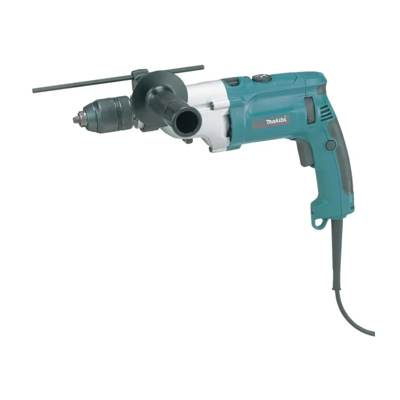 Makita Hammer Drill Corded 240V AC 1kW Brushed Motor 13mm Keyless Chuck Straight Handle HP2071F