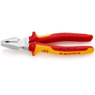 Knipex Combination Plier 200mm Overall VDE 1000V Certified Insulated Comfort Grip 02 06 200