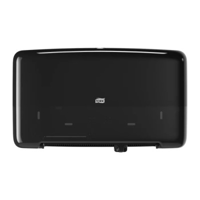 Tork Black Plastic Twin Mini Jumbo Toilet Roll Dispenser 146 mm x 256 mm x 432 mm 555508