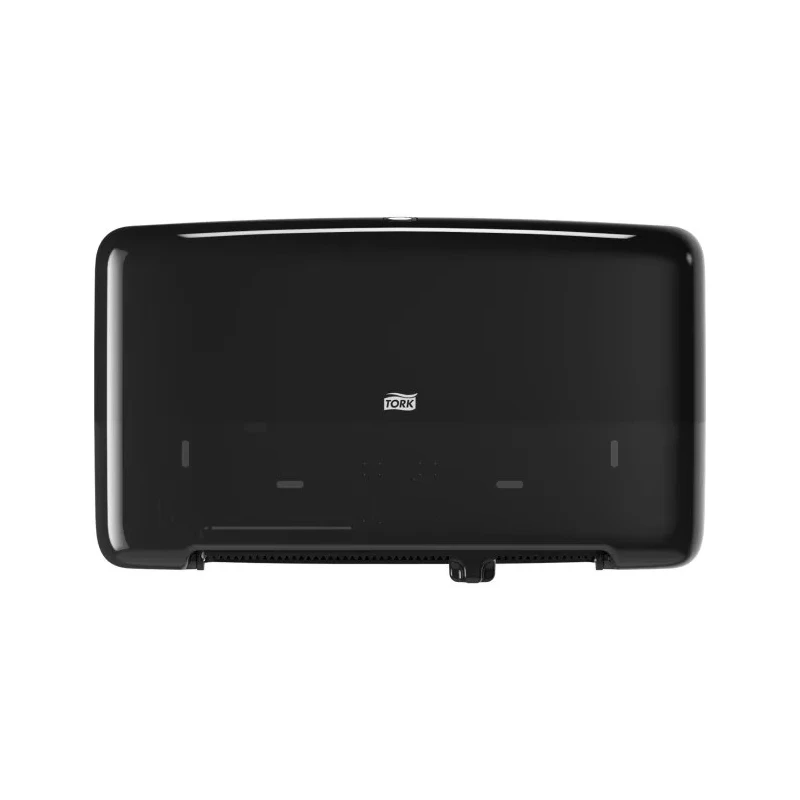 Tork Black Plastic Twin Mini Jumbo Toilet Roll Dispenser 146 mm x 256 mm x 432 mm 555508