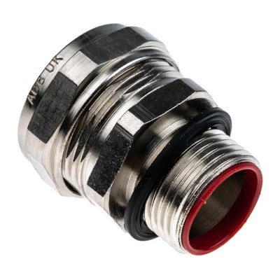 Adaptaflex Nickel Plated Brass Conduit Fitting 20 mm Nominal Size M20 Thread Size CE Certified 7TCA296030R0163 SPL20/M20/M
