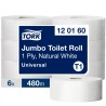 Tork Jumbo Universal Toilet Roll 6 Rolls of 2400 Sheets, 59mm Core Diameter, 260mm Roll Diameter 120160