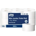 Tork 12 Rolls of 1200 Sheets Mini Jumbo Toilet Roll Core Diameter 59mm Roll Diameter 188mm 110163