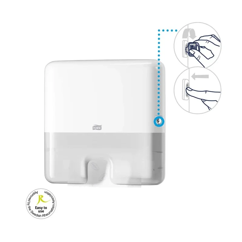 Tork Plastic White Wall Mounting Paper Towel Dispenser 101 mm x 295 mm x 302 mm 552100