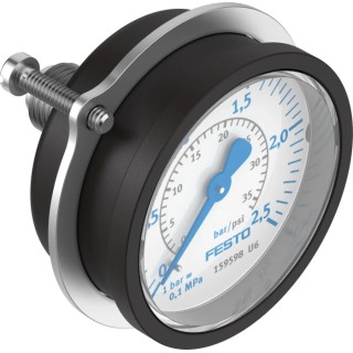 Festo 50 mm G 1/4 Threaded Pressure Gauge 2.5 bar FMA-50-2,5-1/4-EN