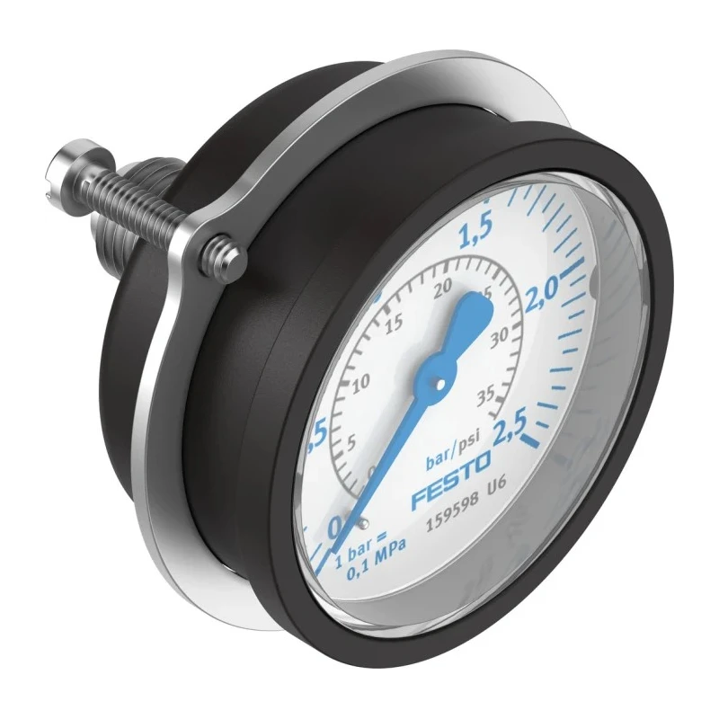 Festo 50 mm G 1/4 Threaded Pressure Gauge 2.5 bar FMA-50-2,5-1/4-EN
