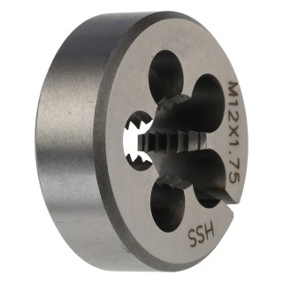 RS PRO Threading Die M12, 1.32 in Outside Diameter, High Speed Steel, Metric Coarse Thread Standard 215-625