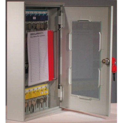 Securikey Grey Steel Wall Mount Key Cabinet 32 Hook Capacity KG032