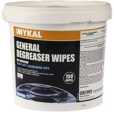 Mykal Industries Fast Drying Liquid Degreaser Wipes Tub 150 Wipes 0003GENDEGREASER