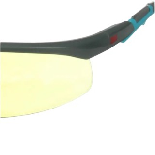3M Safety Glasses with Amber Polycarbonate Lens, Anti-Scratch and Anti-Fog Coating, Plastic Half Frame S2003SGAF-BGR