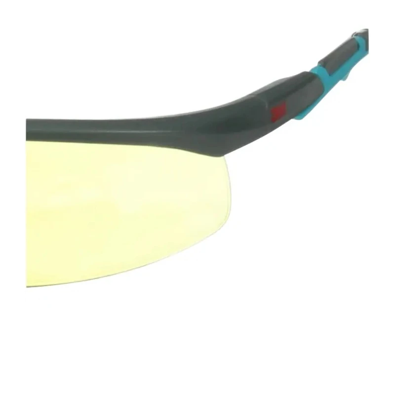 3M Safety Glasses with Amber Polycarbonate Lens, Anti-Scratch and Anti-Fog Coating, Plastic Half Frame S2003SGAF-BGR