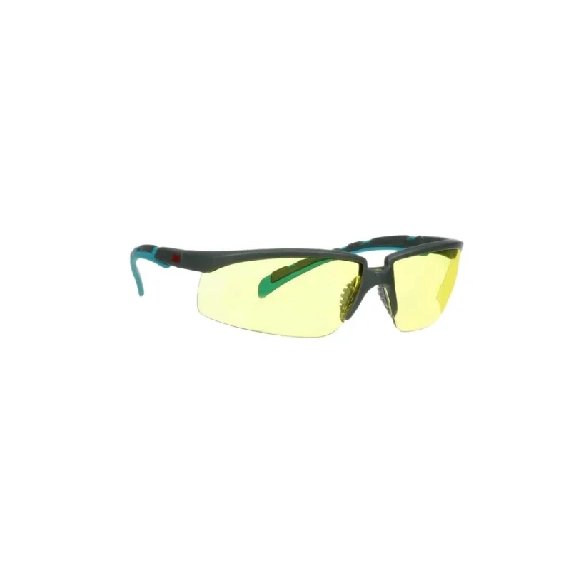 3M Safety Glasses with Amber Polycarbonate Lens, Anti-Scratch and Anti-Fog Coating, Plastic Half Frame S2003SGAF-BGR