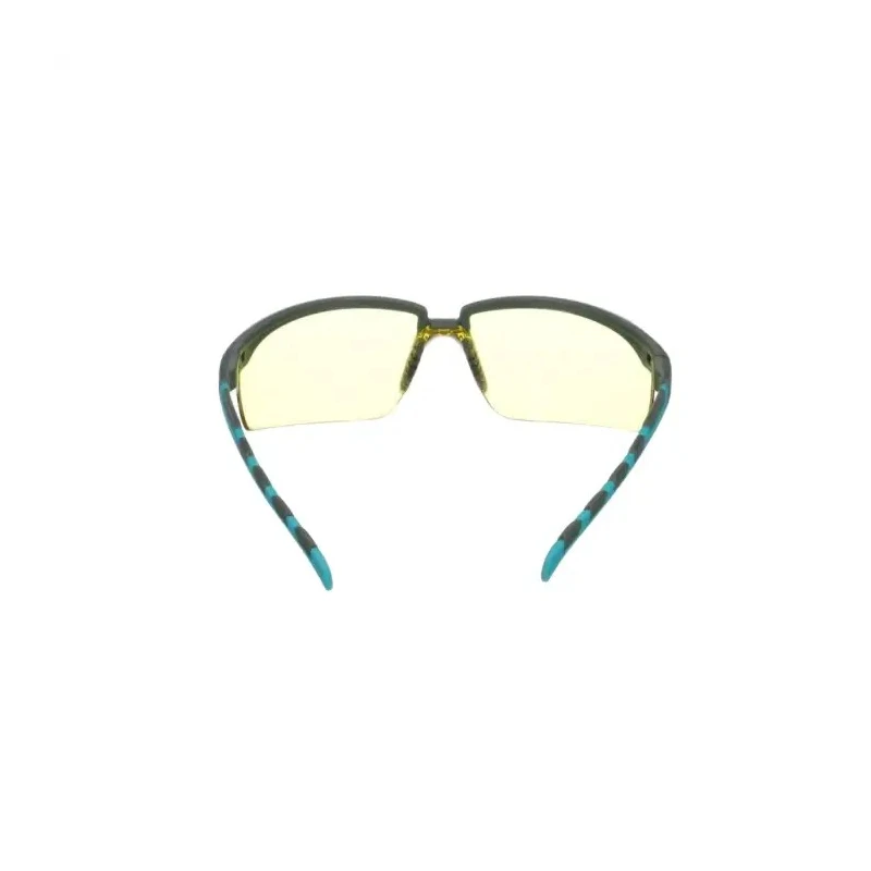 3M Safety Glasses with Amber Polycarbonate Lens, Anti-Scratch and Anti-Fog Coating, Plastic Half Frame S2003SGAF-BGR