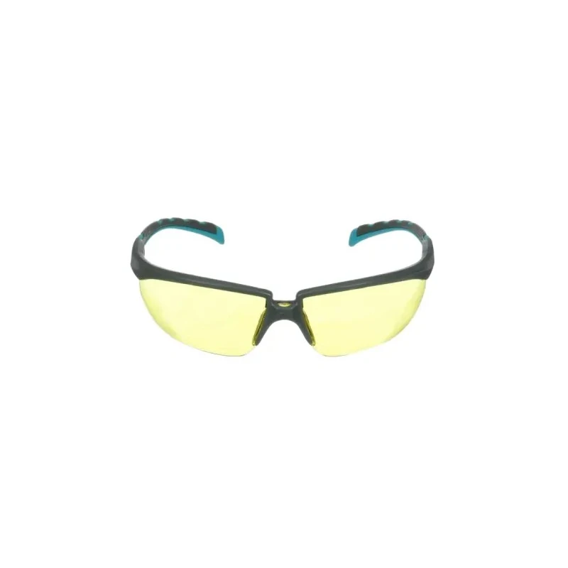 3M Safety Glasses with Amber Polycarbonate Lens, Anti-Scratch and Anti-Fog Coating, Plastic Half Frame S2003SGAF-BGR