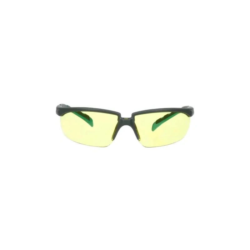 3M Safety Glasses with Amber Polycarbonate Lens, Anti-Scratch and Anti-Fog Coating, Plastic Half Frame S2003SGAF-BGR