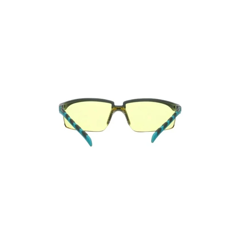 3M Safety Glasses with Amber Polycarbonate Lens, Anti-Scratch and Anti-Fog Coating, Plastic Half Frame S2003SGAF-BGR