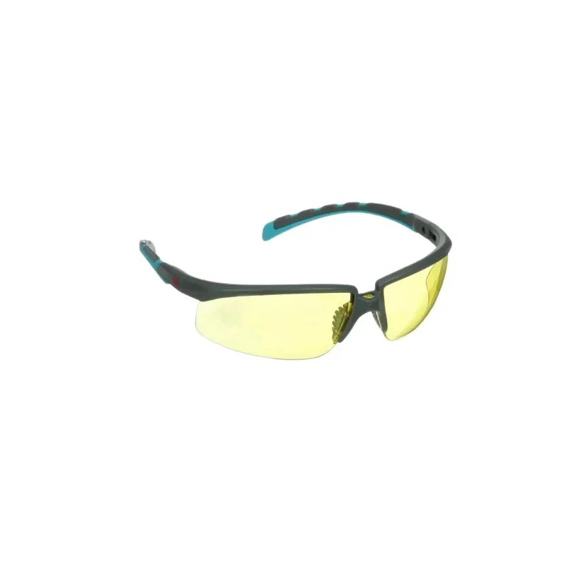 3M Safety Glasses with Amber Polycarbonate Lens, Anti-Scratch and Anti-Fog Coating, Plastic Half Frame S2003SGAF-BGR