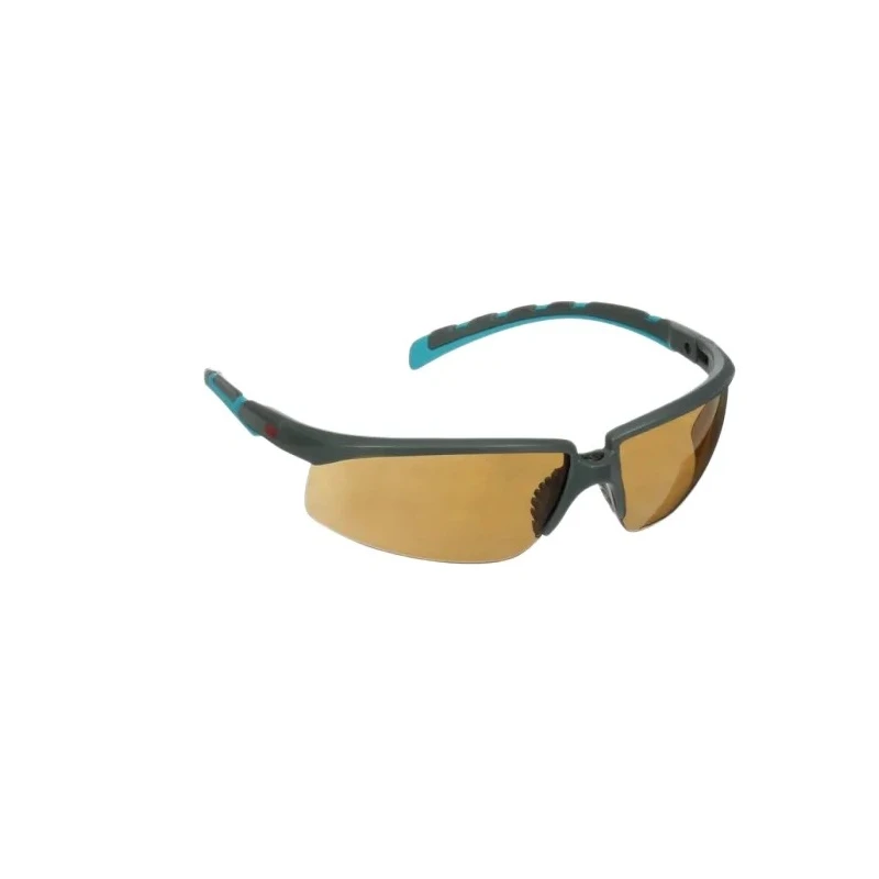 3M 2000 Series Safety Glasses with Brown Polycarbonate Lens, Blue Grey Half Frame, Anti-Fog and Anti-Scratch S2005SGAF-BGR