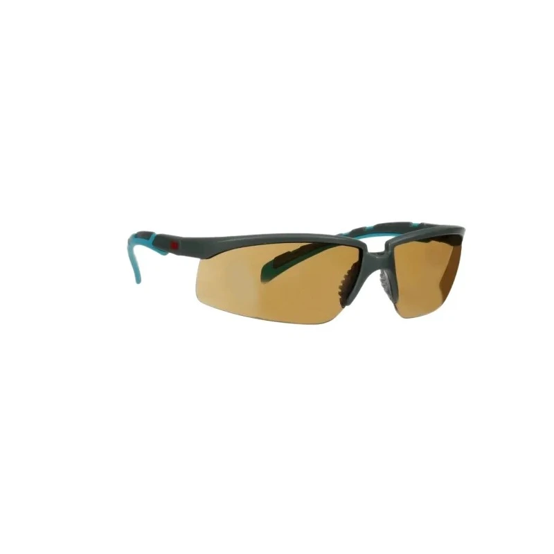 3M 2000 Series Safety Glasses with Brown Polycarbonate Lens, Blue Grey Half Frame, Anti-Fog and Anti-Scratch S2005SGAF-BGR