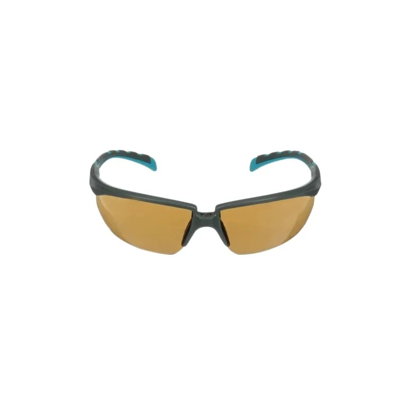 3M 2000 Series Safety Glasses with Brown Polycarbonate Lens, Blue Grey Half Frame, Anti-Fog and Anti-Scratch S2005SGAF-BGR