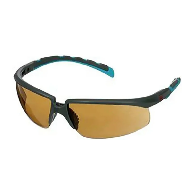 3M 2000 Series Safety Glasses with Brown Polycarbonate Lens, Blue Grey Half Frame, Anti-Fog and Anti-Scratch S2005SGAF-BGR