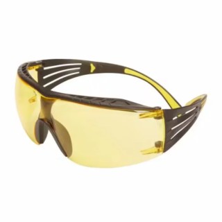3M SecureFit Safety Glasses with Anti-Fog Coating, Anti-Scratch Polycarbonate Amber Lens, Plastic Frame SF403XSGAF-YEL
