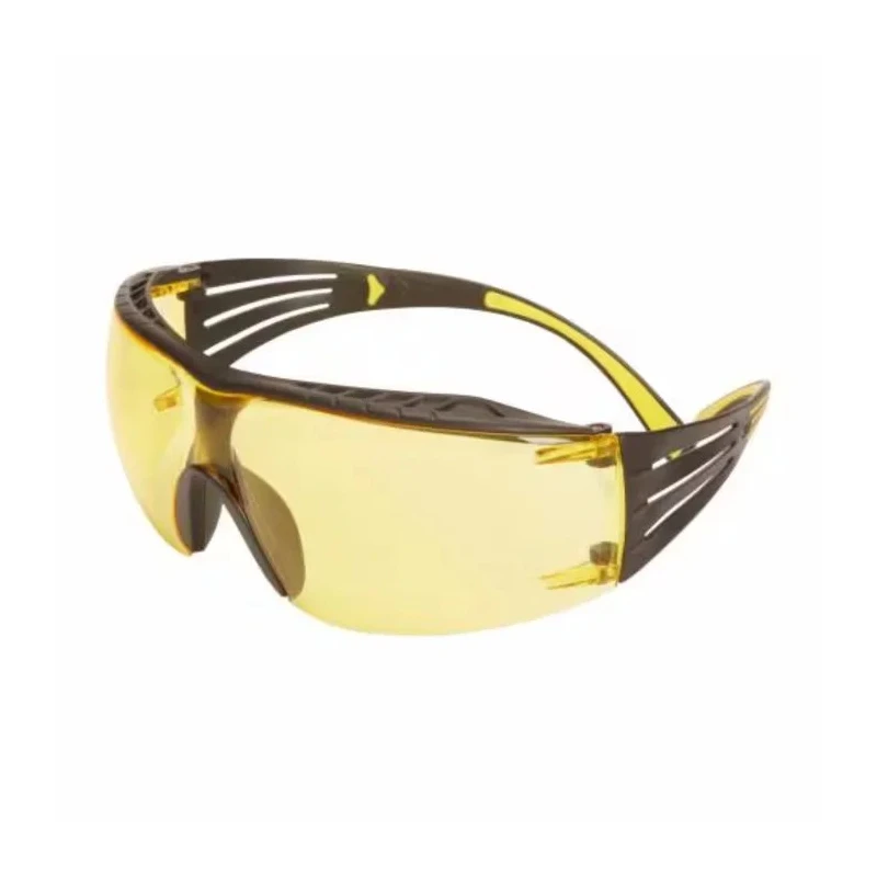 3M SecureFit Safety Glasses with Anti-Fog Coating, Anti-Scratch Polycarbonate Amber Lens, Plastic Frame SF403XSGAF-YEL