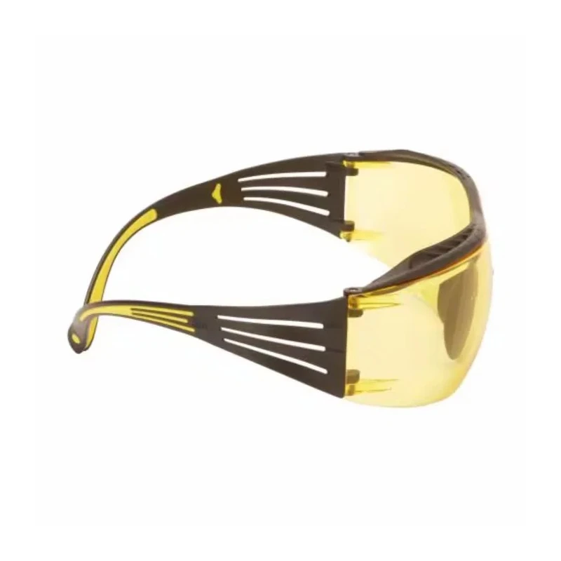 3M SecureFit Safety Glasses with Anti-Fog Coating, Anti-Scratch Polycarbonate Amber Lens, Plastic Frame SF403XSGAF-YEL