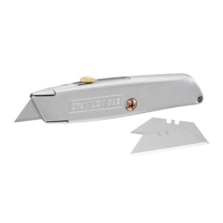 Stanley Safety Knife with Straight Retractable Blade 60 mm Zinc Handle 3 Blades 2-10-099