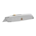 Stanley Safety Knife with Straight Retractable Blade 60 mm Zinc Handle 3 Blades 2-10-099