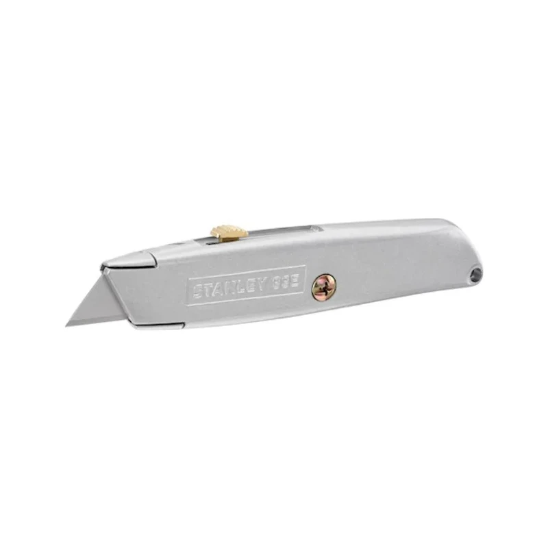 Stanley Safety Knife with Straight Retractable Blade 60 mm Zinc Handle 3 Blades 2-10-099