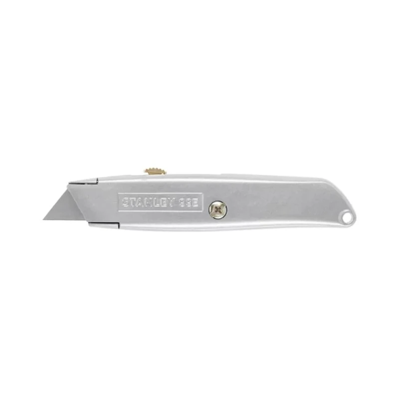 Stanley Safety Knife with Straight Retractable Blade 60 mm Zinc Handle 3 Blades 2-10-099