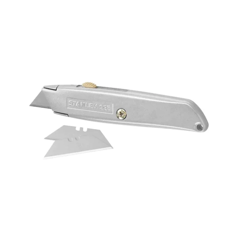 Stanley Safety Knife with Straight Retractable Blade 60 mm Zinc Handle 3 Blades 2-10-099
