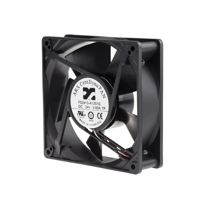 ARX CeraDyna Series Axial Fan 24V DC 333 m³/h Airflow 20.4W Power 1.7A Max Current IP20 127x127x38mm 