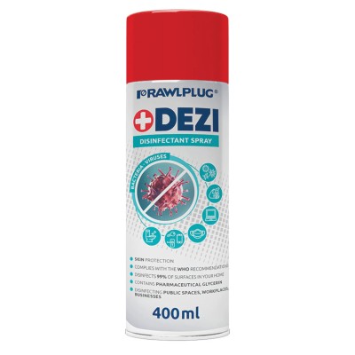 RawlPlug Disinfectant & Sanitiser Liquid Bottle 400 ml R-DEZI-400-EN