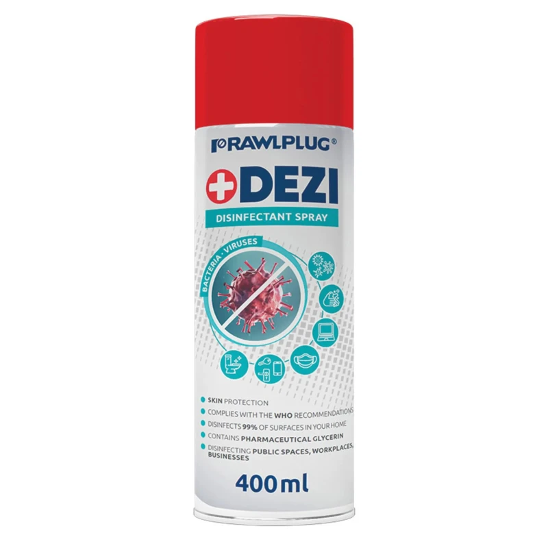 RawlPlug Disinfectant & Sanitiser Liquid Bottle 400 ml R-DEZI-400-EN
